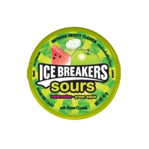Ice Breakers Sugar Free Fruit Sours Watermelon & Green Apple 42G