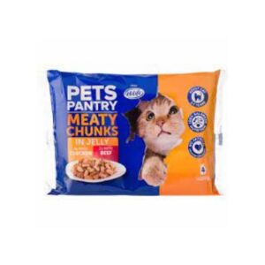 Pets Pantry Meaty Chunks In Jelly Chicken Beef 400G