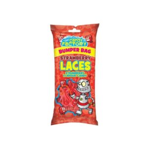 Crazy Candy Factory Strawberry Laces Bumper Bag 225G