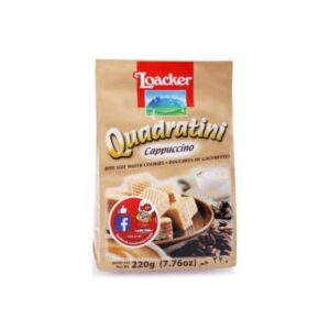 Loacker Quadratini Cappuccino Wafer Cookies 220G