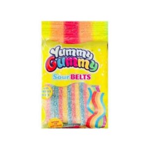 Yummy Gummy Sour Belts 100G