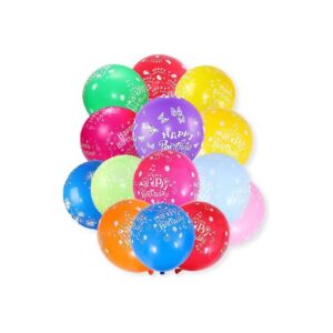 Happy Birthday Ballons With Designs 10Pk