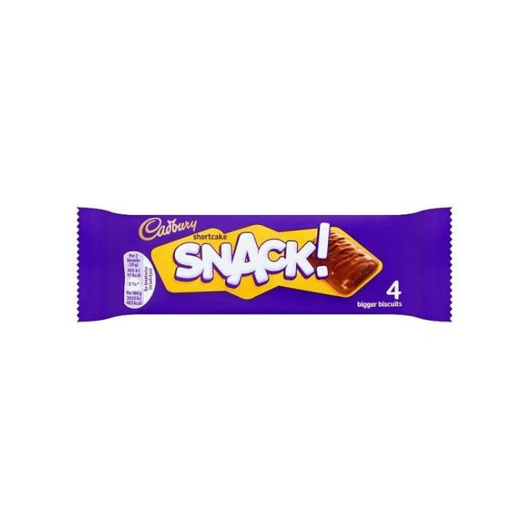 Lot De 36 Biscuits Cadbury Snack Shortcake - 40g Chacun - Biscuits Au Chocolat Au Lait - Idéal Pour Le Partage